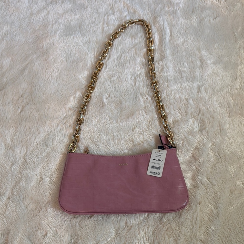 Aldo Pink and Gold Elegant Shoulder Bag